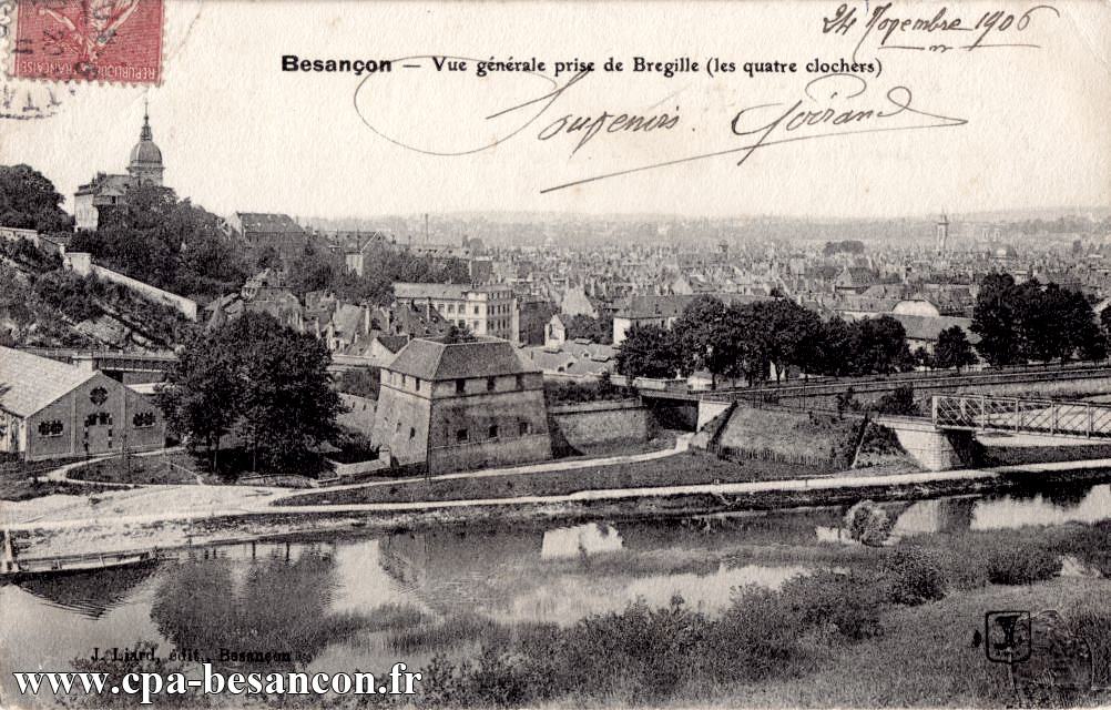 Besançon - Vue générale prise de Bregille (les quatre clochers)